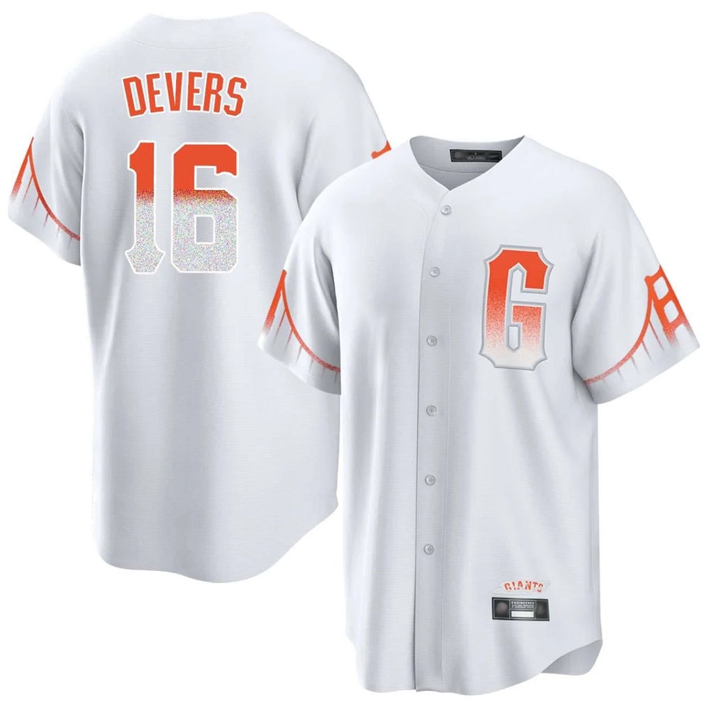 Seanshop SF.Giants #16 Rafael Devers Player White City Connect Home Game Stitched Jerseys