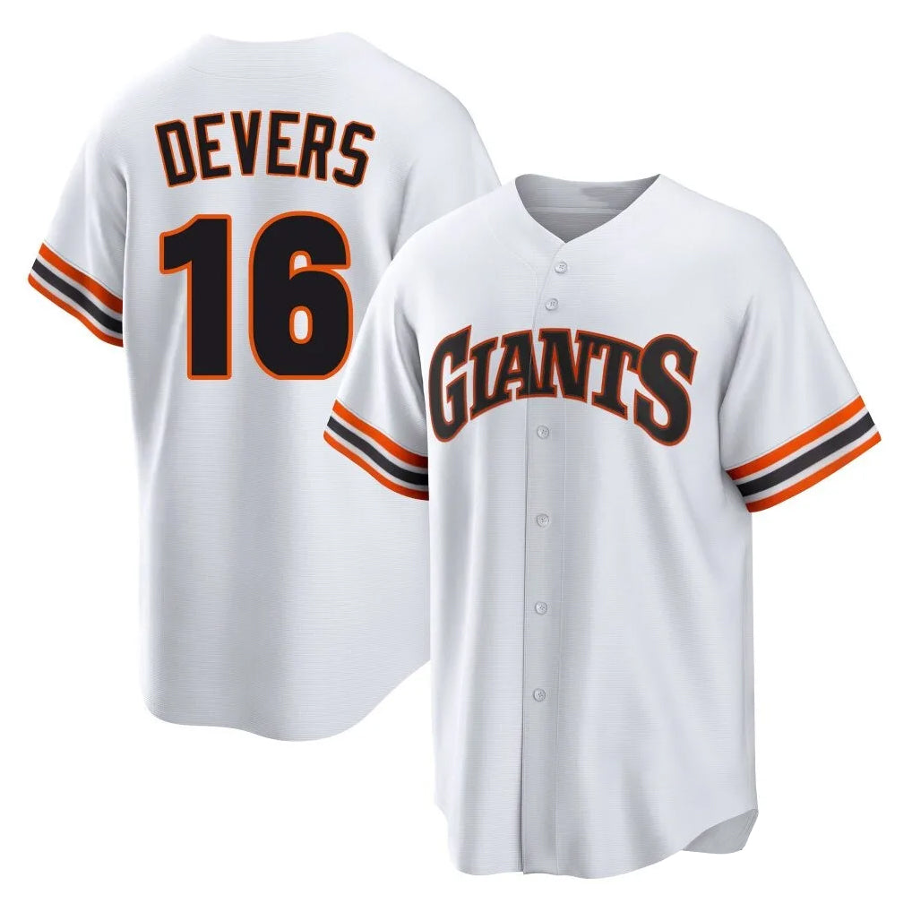 Seanshop SF.Giants #16 Rafael Devers Player White Home Game Stitched Jerseys