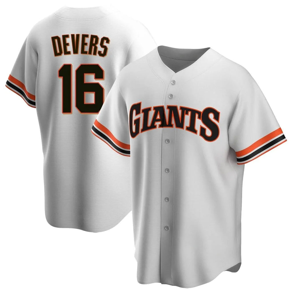 Seanshop SF.Giants #16 Rafael Devers Player White Throwback Cooperstown Collection Home Game Stitched Jerseys