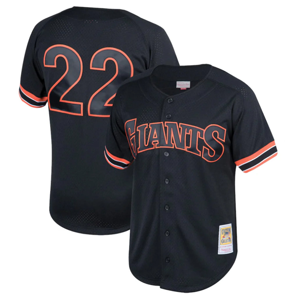 Seanshop SF.Giants #22 Will Clark Player Black Mitchell & Ness Cooperstown Collection Limited Stitched Jerseys