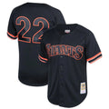 Seanshop SF.Giants #22 Will Clark Player Black Mitchell & Ness Cooperstown Collection Limited Stitched Jerseys