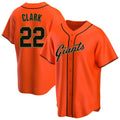 Seanshop SF.Giants #22 Will Clark Player Orange Home Game Stitched Jerseys