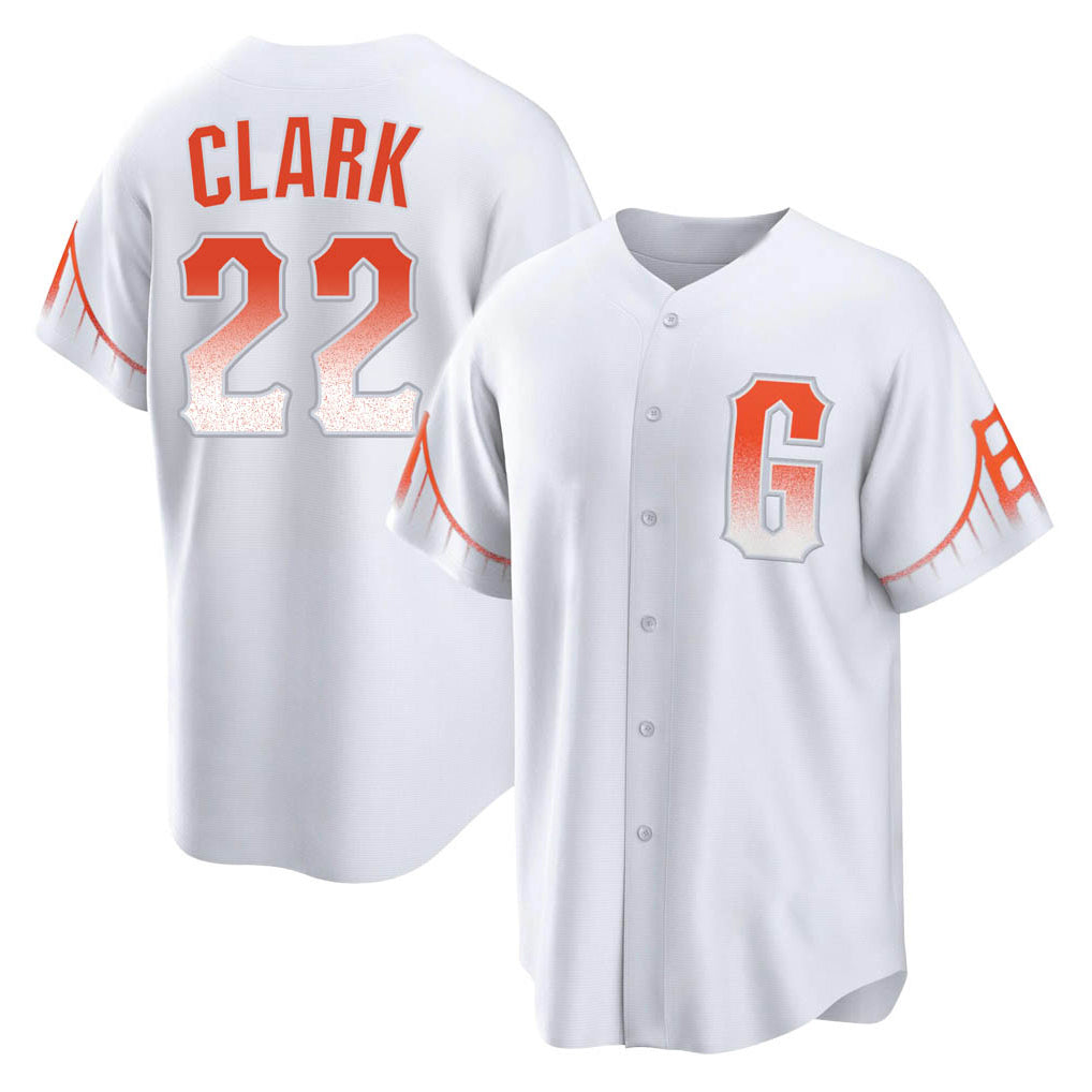 Seanshop SF.Giants #22 Will Clark Player White City Connect Home Game Stitched Jerseys