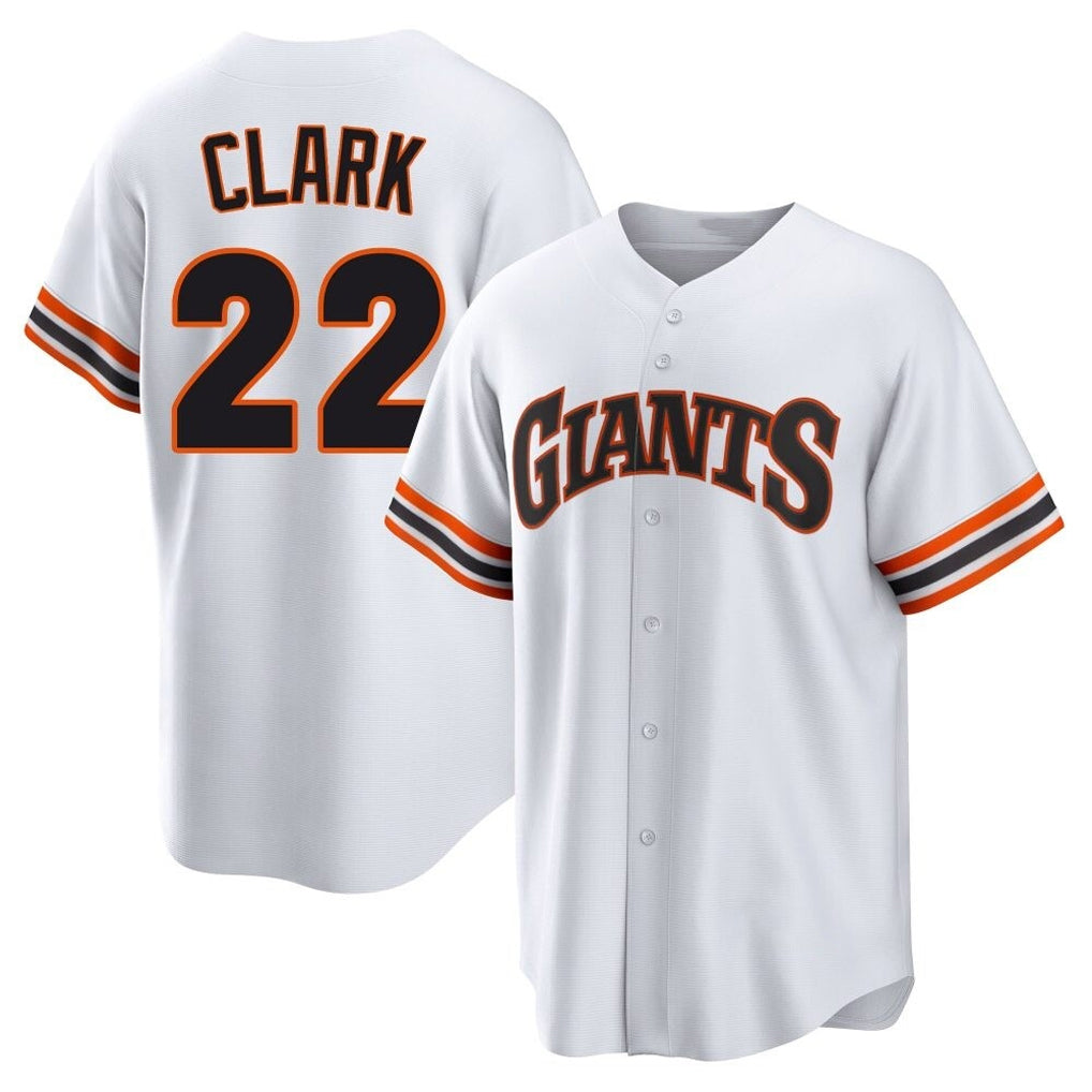 Seanshop SF.Giants #22 Will Clark Player White Home Game Stitched Jerseys