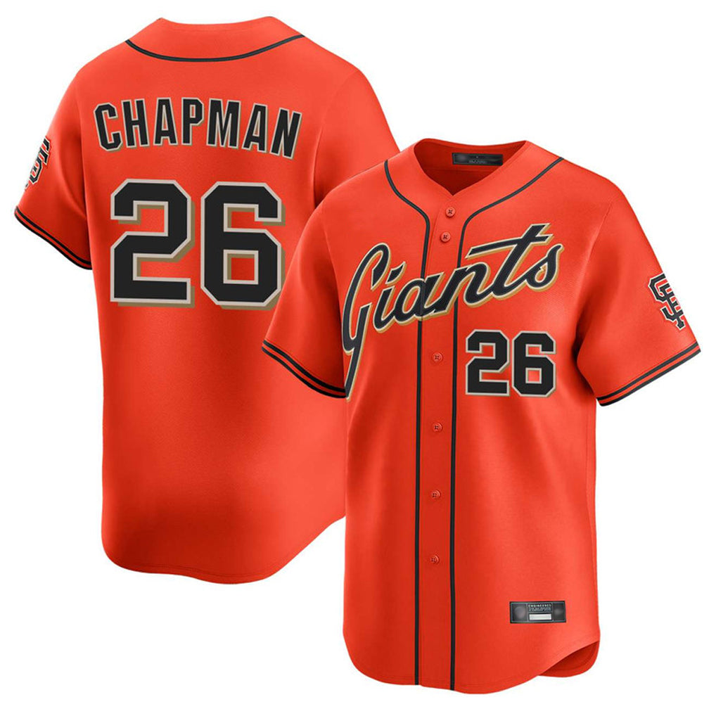 Seanshop SF.Giants #26 Matt Chapman Player Orange Home Limited Stitched Jerseys