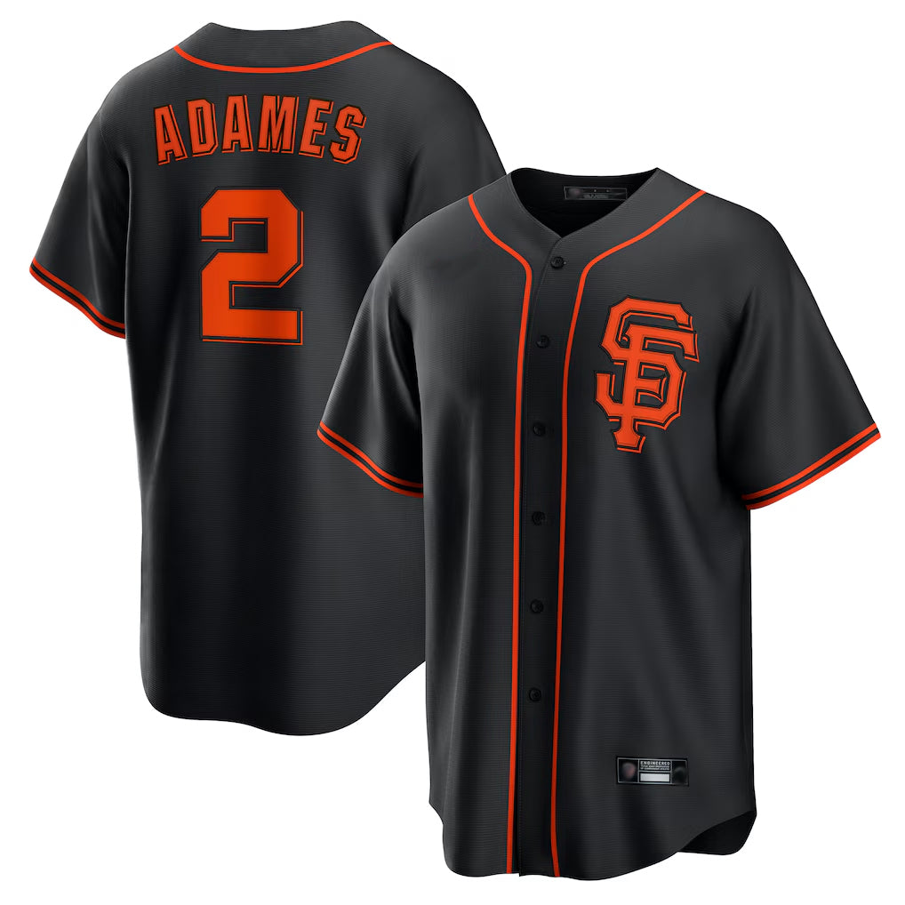 Seanshop SF.Giants #2 Willy Adames Player  Black 2026 Home Game Stitched Jerseys
