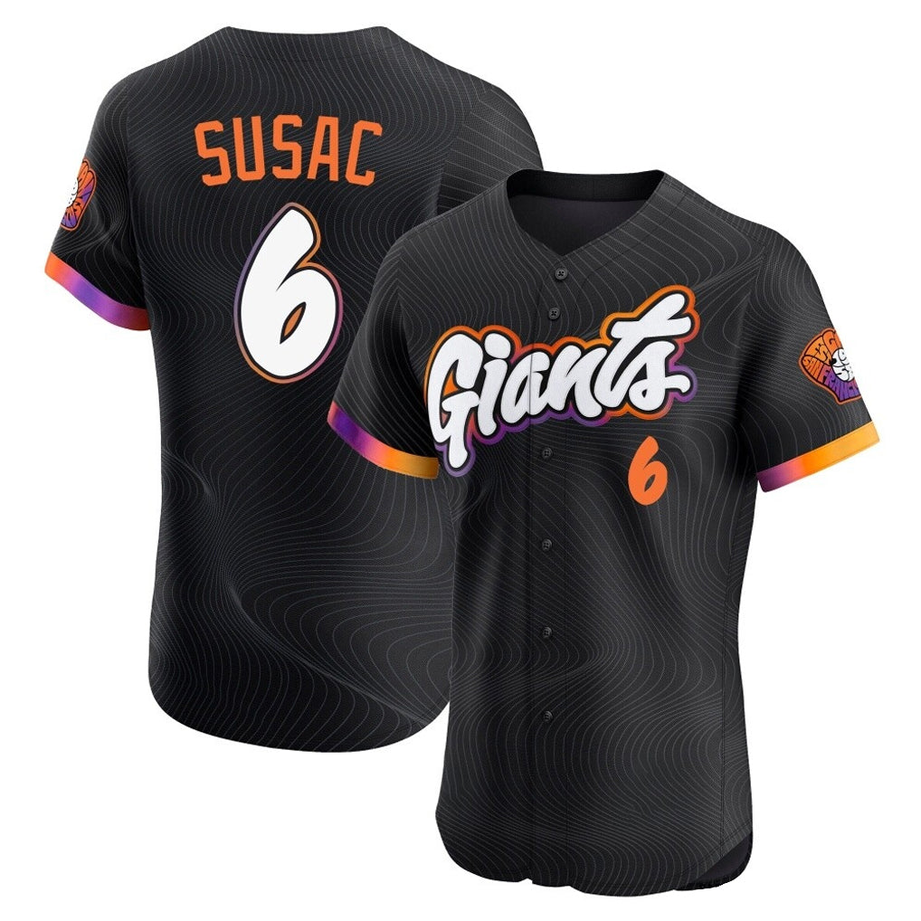 Seanshop SF.Giants #6 Daniel Susac Player Black 2025 City Connect Home Limited Elite Stitched Jerseys