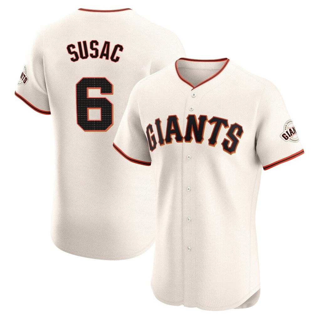 Seanshop SF.Giants #6 Daniel Susac Player Cream Home Limited Elite Stitched Jerseys