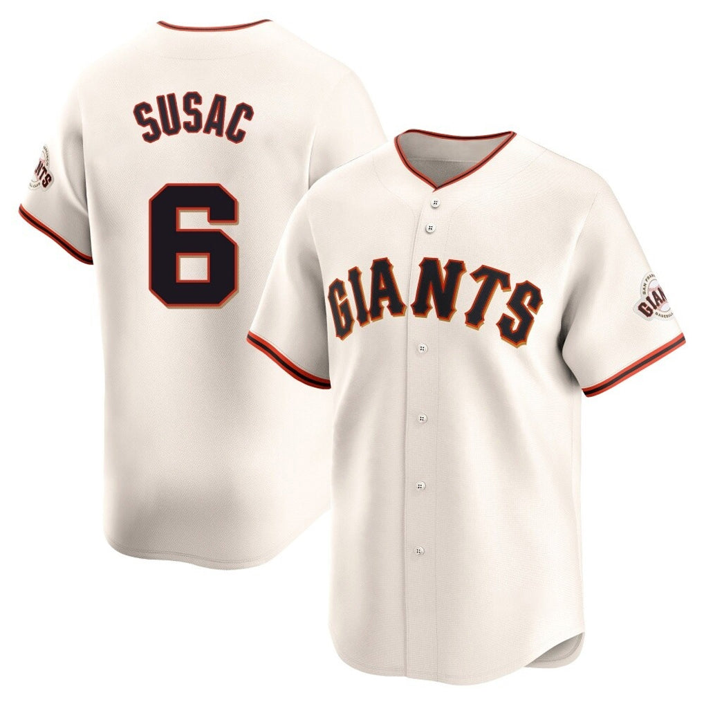 Seanshop SF.Giants #6 Daniel Susac Player Cream Home Limited Stitched Jerseys