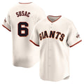 Seanshop SF.Giants #6 Daniel Susac Player Cream Home Limited Stitched Jerseys