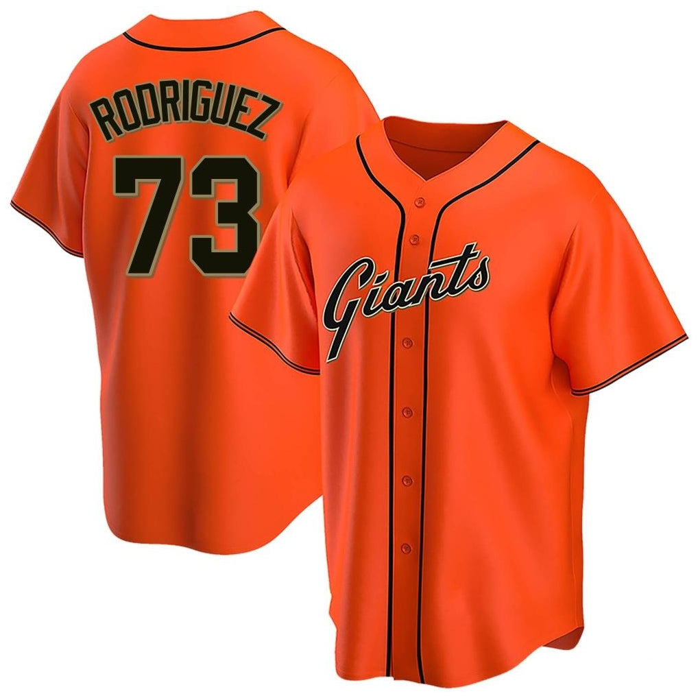 Seanshop SF.Giants #73 Randy Rodriguez Player Orange Home Game Stitched Jerseys