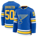 Seanshop SL.Blues #50 Jordan Binnington White Away Breakaway Player Jerseys