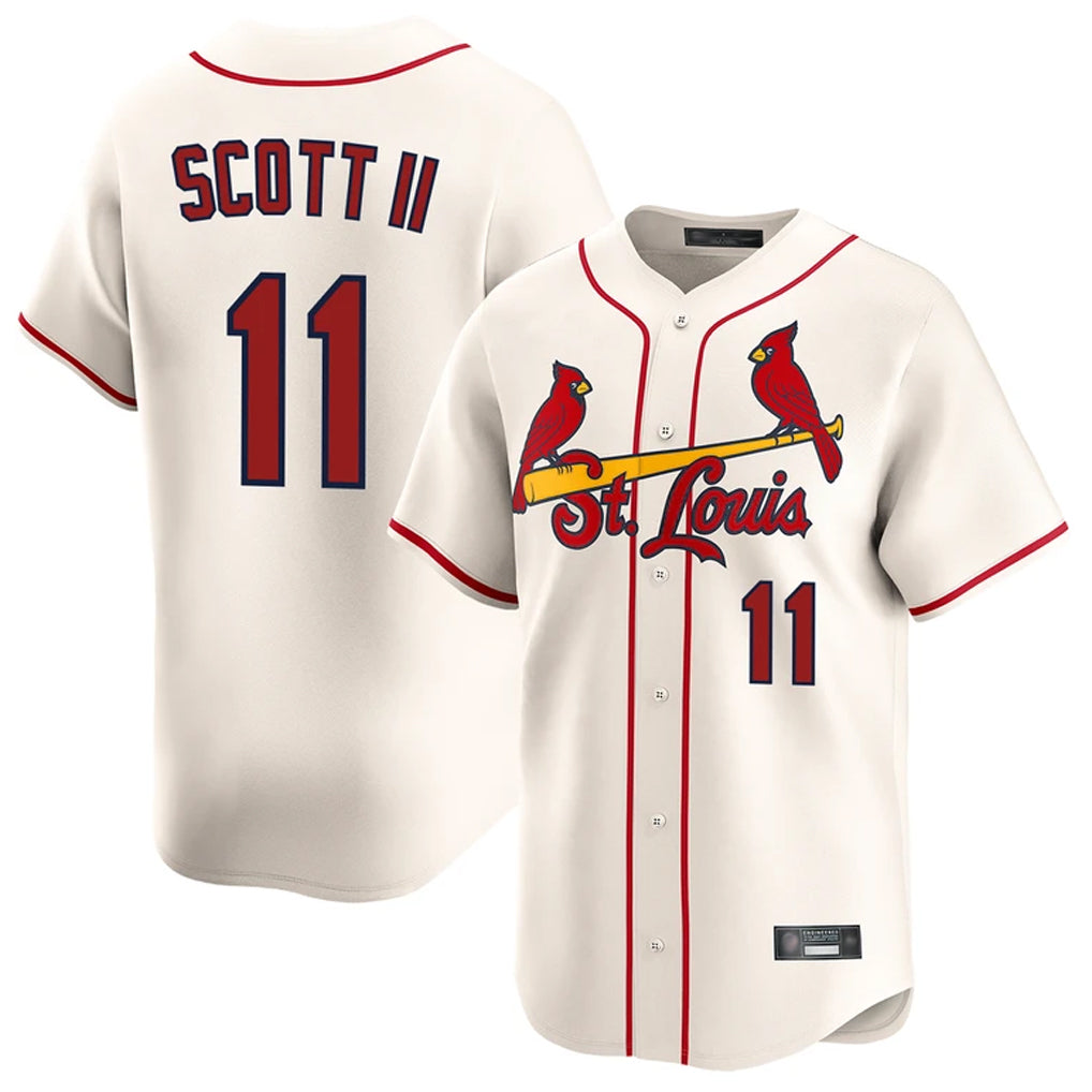 Seanshop  St. Louis Cardinals #11 Victor Scott II Player Cream Home Limited Stitched Jerseys