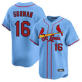Seanshop  St. Louis Cardinals #16 Nolan Gorman Player Light Blue Home Limited Stitched Jerseys