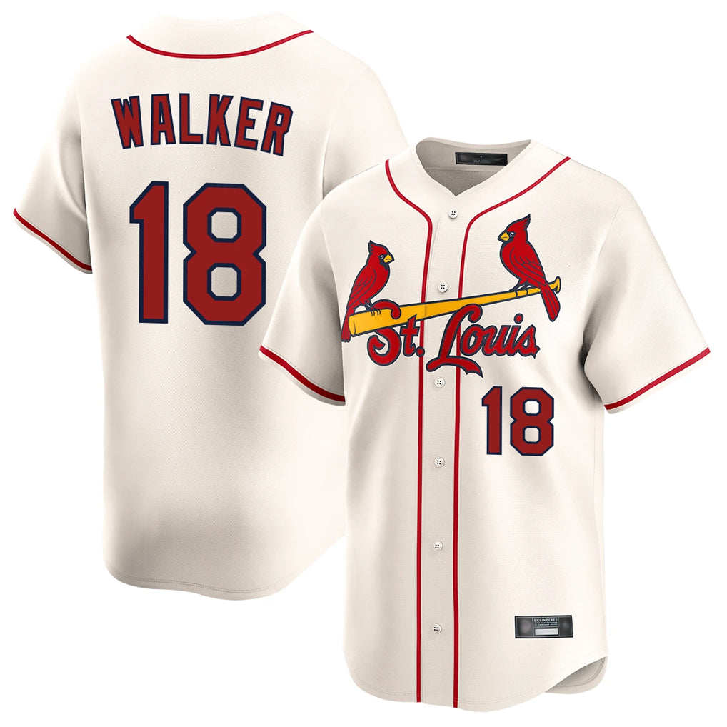 Seanshop  St. Louis Cardinals #18 Jordan Walker Player Cream Home Limited Stitched Jerseys