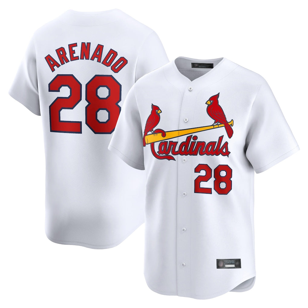 Seanshop  St. Louis Cardinals #28 Nolan Arenado Player White Home Limited Stitched Jerseys