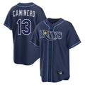 Seanshop  T.Bay Rays #13 Junior Caminero Player Navy Home Limited Stitched Jerseys