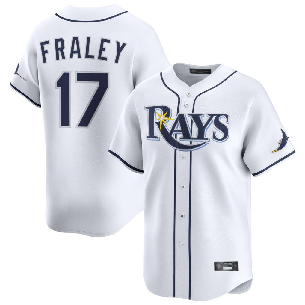 Seanshop  T.Bay Rays #17 Jake Fraley Player White Home Limited Stitched Jerseys