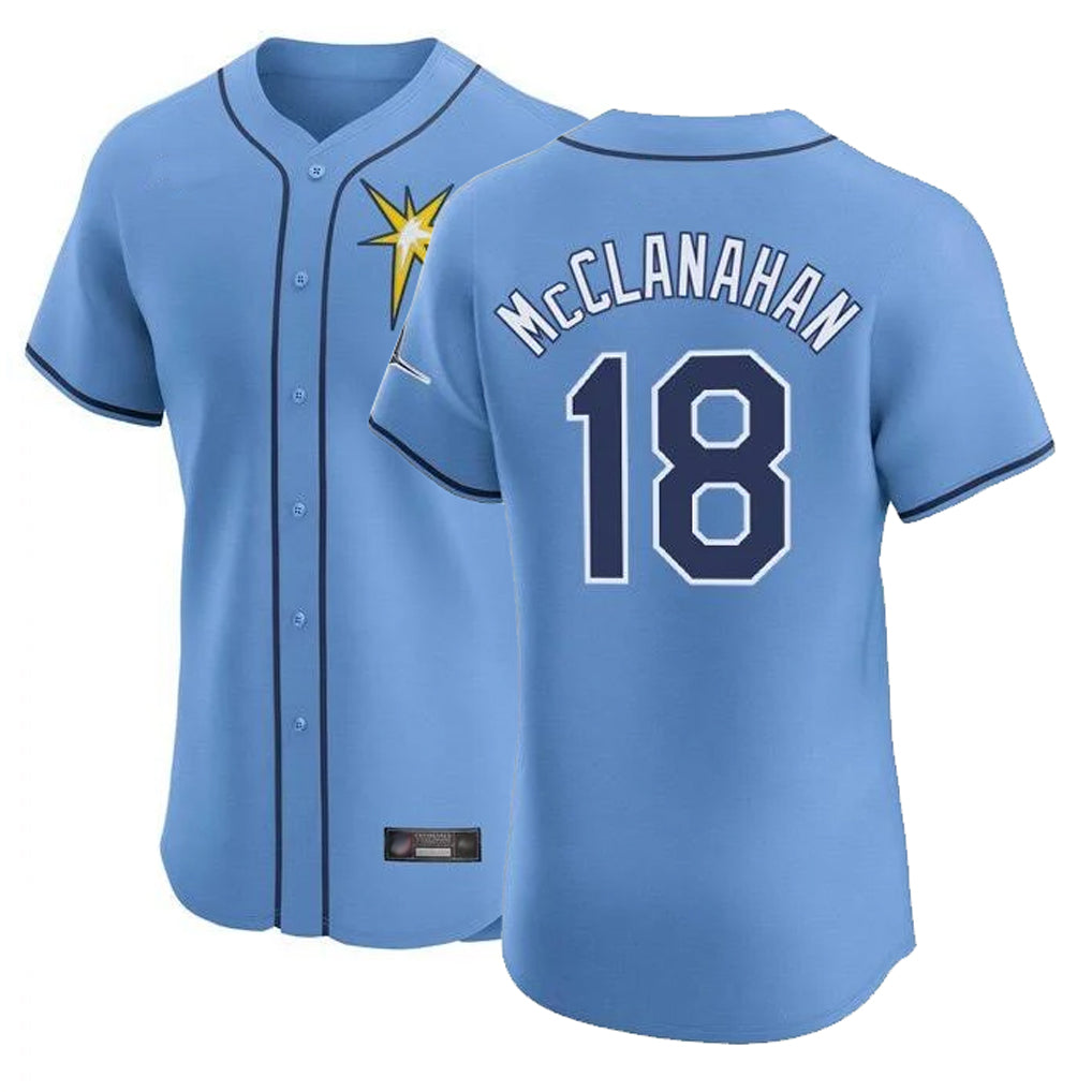 Seanshop  T.Bay Rays #18 Shane McClanahan Player Light Blue Home Limited Stitched Jerseys