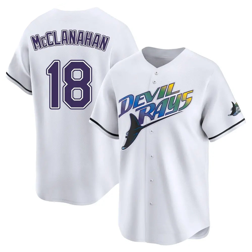 Seanshop  T.Bay Rays #18 Shane McClanahan Player White City Connect Home Stitched Jerseys