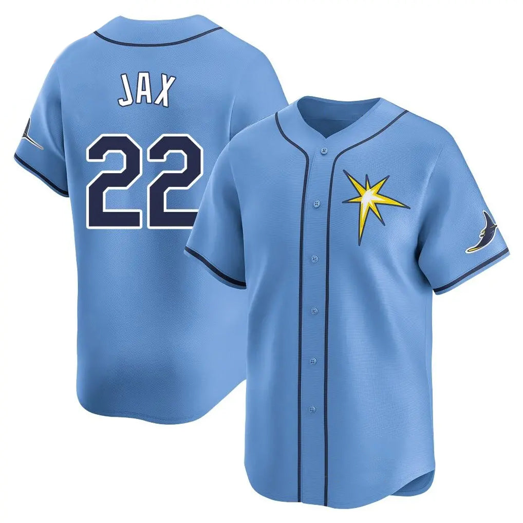 Seanshop  T.Bay Rays #22 Griffin Jax Player Light Blue Home Limited Stitched Jerseys