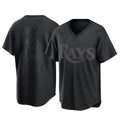 Seanshop  T.Bay Rays #2 Yandy Diaz Player Black Home Game Stitched Jerseys