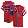 Seanshop  T.Bay Rays #62 Jonathan Aranda Player Red 2025 Independence Day Vapor Premier Limited Stitched Jerseys
