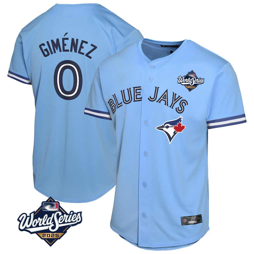 Seanshop  T.Blue Jays #0 Andres Gimenez Player Blue 2025 World Series Game Stitched Jerseys