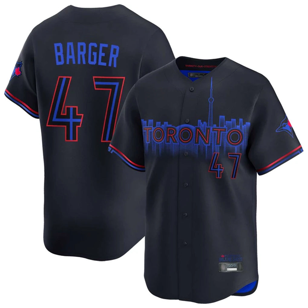 Seanshop  T.Blue Jays #47 Addison Barger Player Black&Blue City Connect Limited Stitched Jerseys