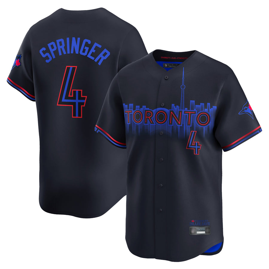 Seanshop  T.Blue Jays #4 George Springer Player Black City Connect Limited Stitched Jerseys