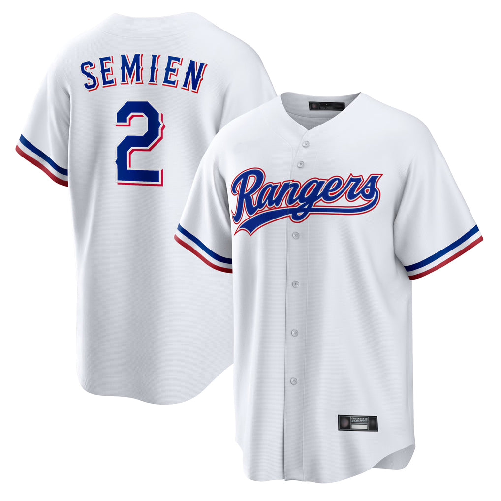 Seanshop  T.Rangers #2 Marcus Semien Player White Replica Game Stitched Jerseys
