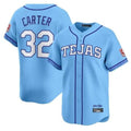 Seanshop  T.Rangers #32 Evan Carter Player Blue 2026 City Connect Premier Stitched Jerseys