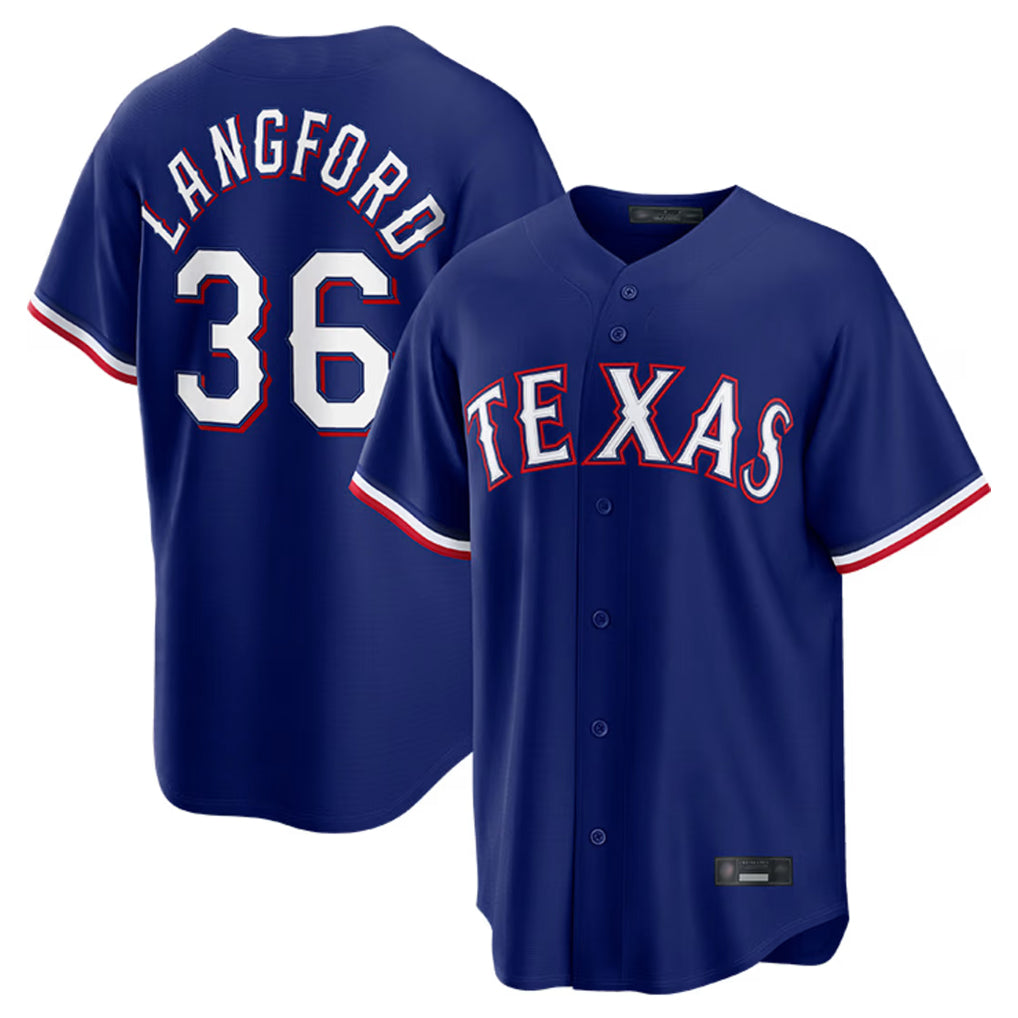 Seanshop  T.Rangers #36 Wyatt Langford Player Royal Home Game Stitched Jerseys