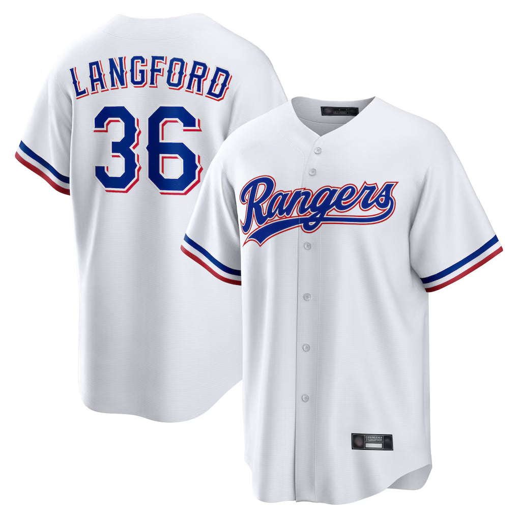 Seanshop  T.Rangers #36 Wyatt Langford Player White Home Game Stitched Jerseys