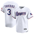 Seanshop  T.Rangers #3 Leody Taveras Player White Home Limited Stitched Jerseys