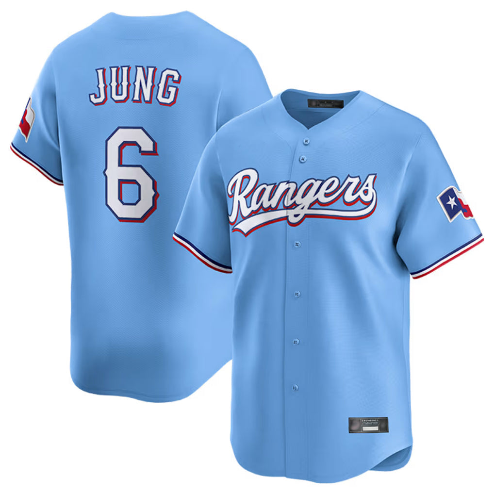Seanshop  T.Rangers #6 Josh Jung Player Light Blue Limited Home Stitched Jerseys