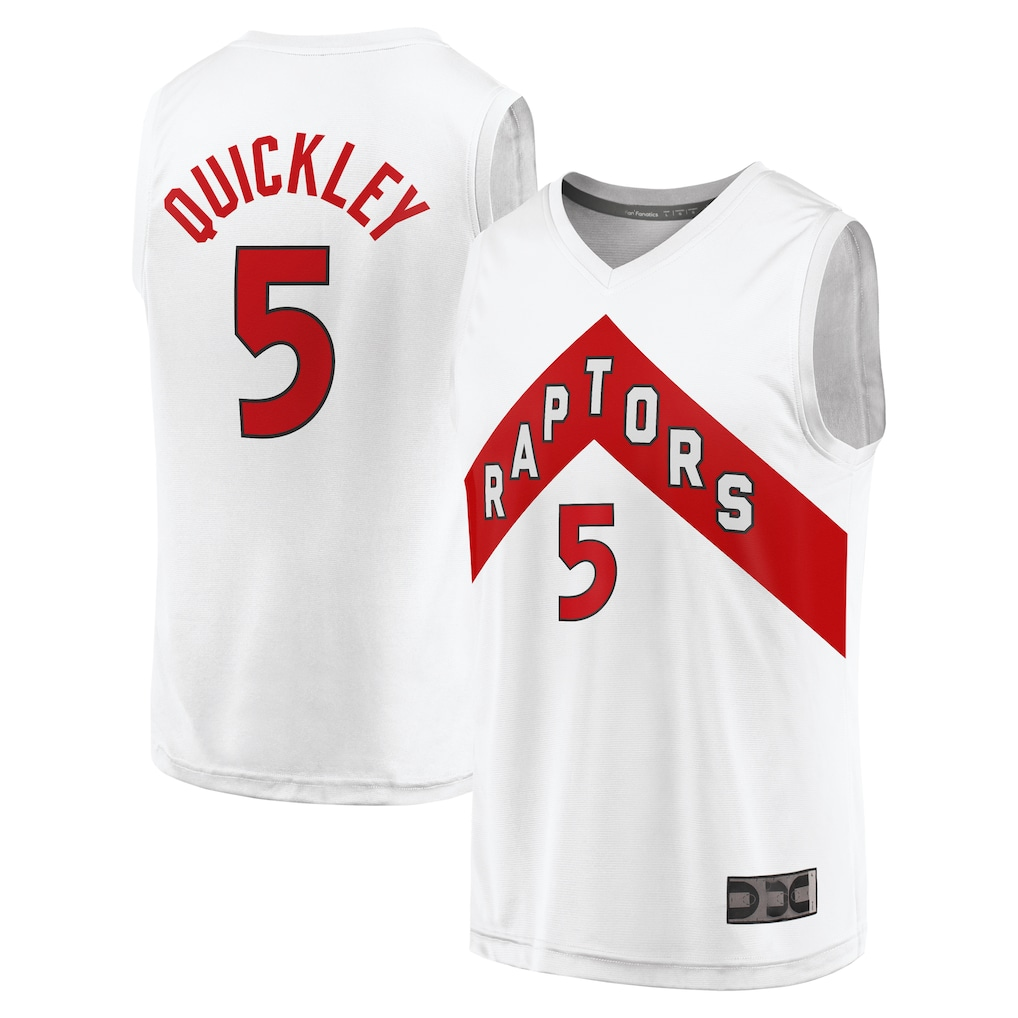 Seanshop T.Raptors #5 Immanuel Quickley White Fast Break Player Jerseys - Association Edition