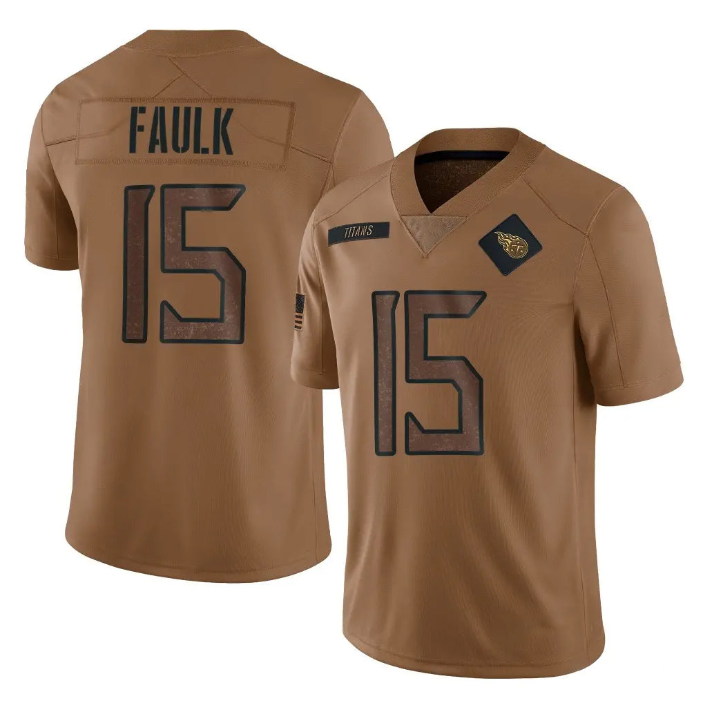 Seanshop T.Titans #15 Keldric Faulk Player Brown Limited Salute to Service Home Game Stitched Jerseys
