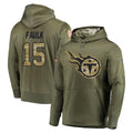 Seanshop T.Titans #15 Keldric Faulk Player Olive Salute to Service Pullover Hoodies Home Game Stitched Jerseys
