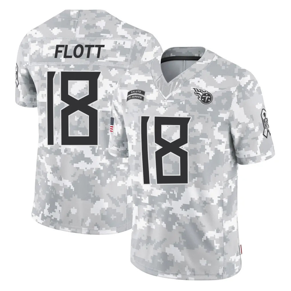 Seanshop T.Titans #18 Cor'Dale Flott Player Arctic Camo Limited Salute to Service Home Game Stitched Jerseys