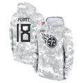 Seanshop T.Titans #18 Cor'Dale Flott Player Camo Arctic Salute to Service Pullover Hoodies Home Game Stitched Jerseys