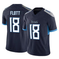 Seanshop T.Titans #18 Cor'Dale Flott Player Navy Limited Vapor F.U.S.E. Home Game Stitched Jerseys