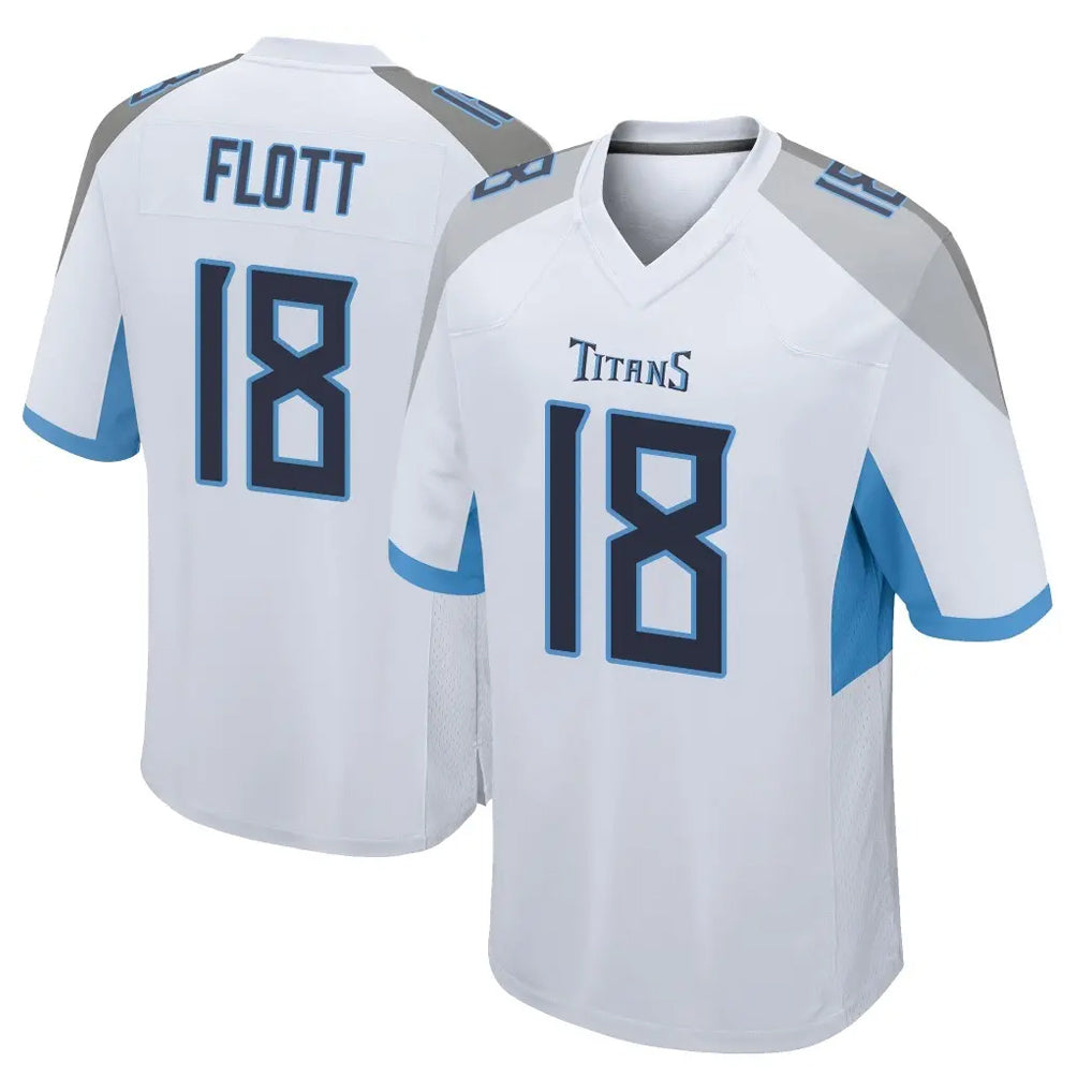 Seanshop T.Titans #18 Cor'Dale Flott Player White Home Game Stitched Jerseys