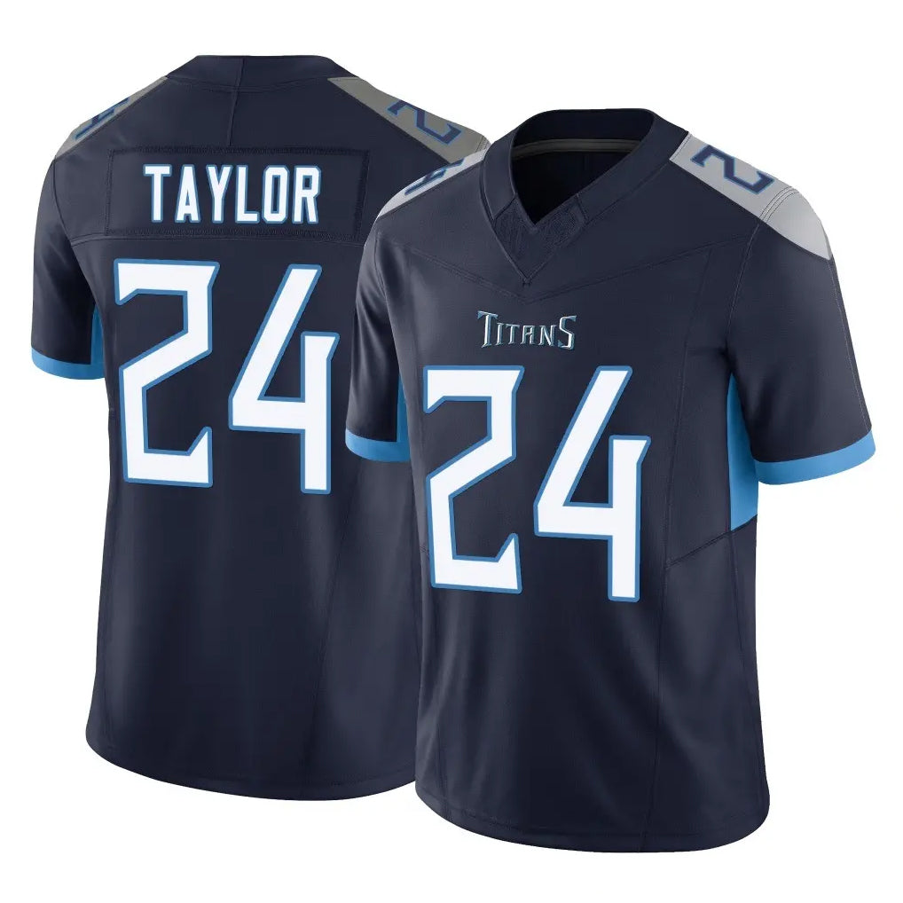 Seanshop T.Titans #24 Alontae Taylor Player Navy Limited Vapor F.U.S.E. Home Game Stitched Jerseys