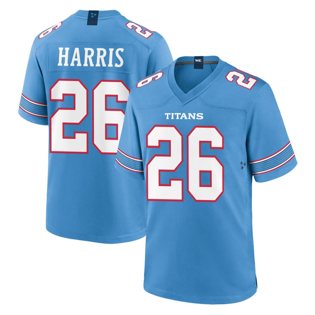 Seanshop T.Titans #26 Marcus Harris Player Light Blue 2026 Game Home Stitched Jerseys