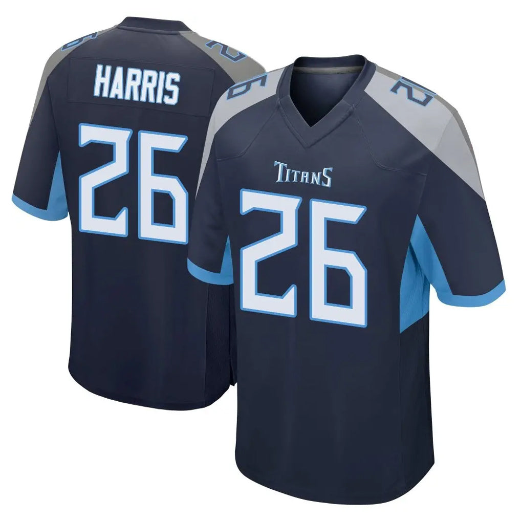 Seanshop T.Titans #26 Marcus Harris Player Navy Home Game Stitched Jerseys