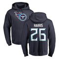 Seanshop T.Titans #26 Marcus Harris Player Navy Logo Pullover Hoodies Home Game Stitched Jerseys