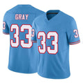 Seanshop T.Titans #33 Cedric Gray Player Light Blue Limited Vapor F.U.S.E. Home Game Stitched Jerseys