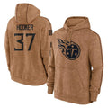 Seanshop T.Titans #37 Amani Hooker Player Brown Salute To Service Club Pullover Hoodies Home Game Stitched Jerseys