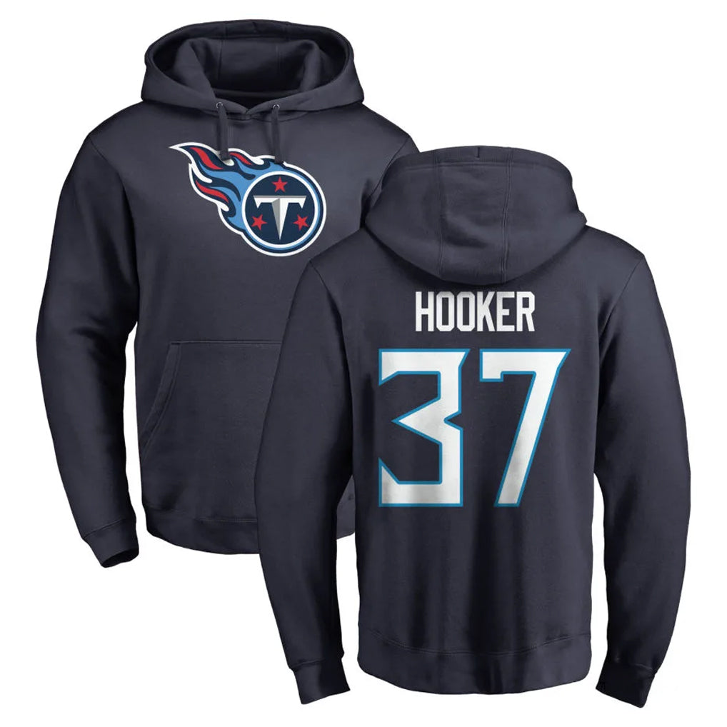 Seanshop T.Titans #37 Amani Hooker Player Navy Logo Pullover Hoodies Home Game Stitched Jerseys